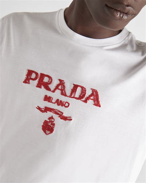 prada logo t-shirt women's|Prada striped shirt.